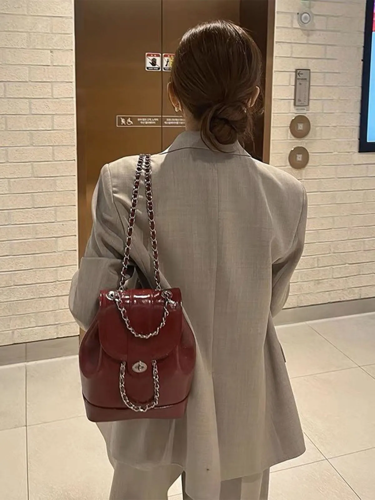 Bucket bag style Chain Backpack