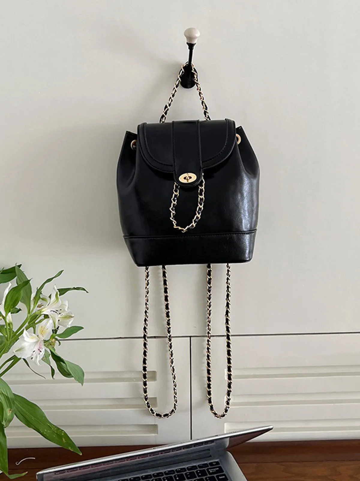 Bucket bag style Chain Backpack