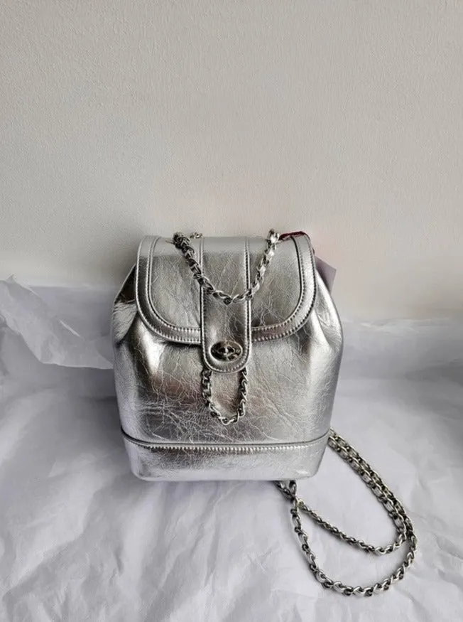 Bucket bag style Chain Backpack