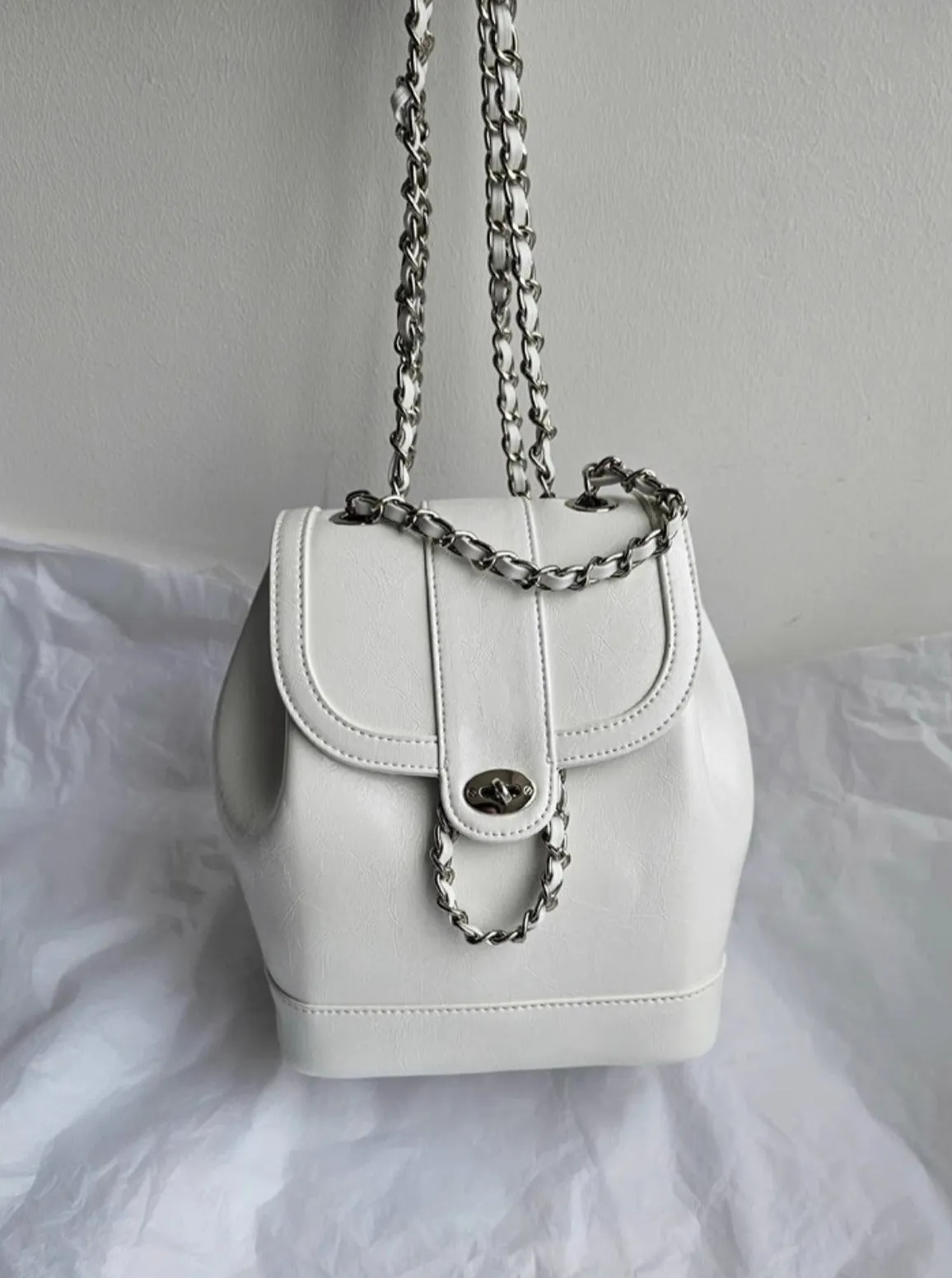 Bucket bag style Chain Backpack