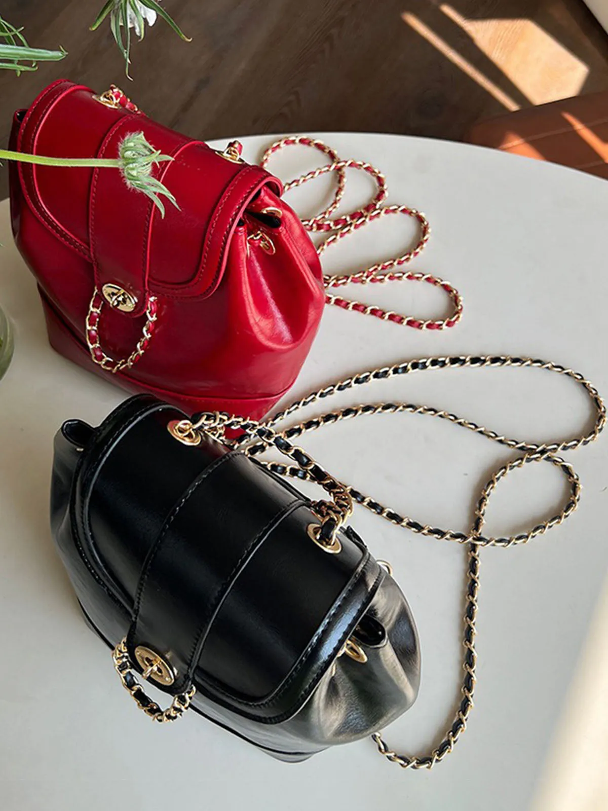 Bucket bag style Chain Backpack