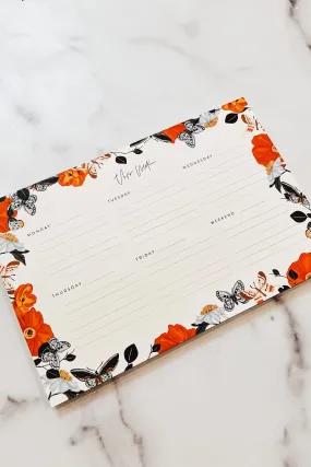 Butterfly Garden Weekly Notepad