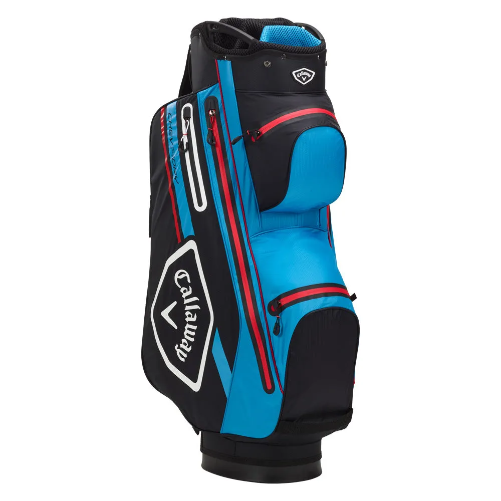 Callaway Chev Dry 14 Waterproof Cart Bag - Black/Cyan/Red