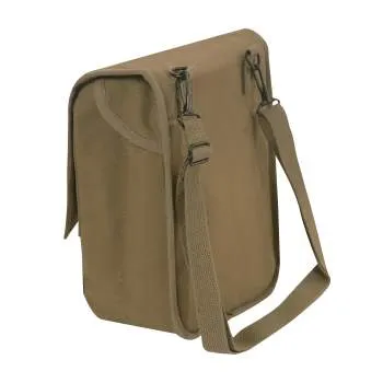 Canvas Map Case Shoulder Bag w/ Military Patches