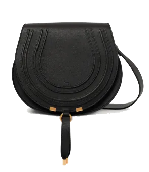 CHLOE MARCIE SADDLE BAG BLACK