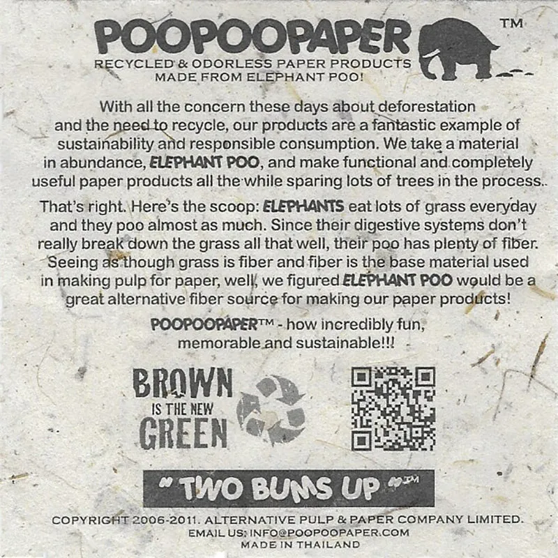 Classic Elephant POOPOOPAPER - Two-Toned - Eco-friendly Journal (Assorted Set of 4)