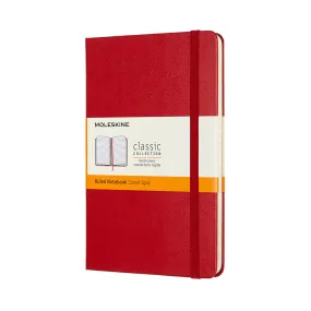 Classic Notebook, Hard Cover, Large, Lined, Scarlet Red