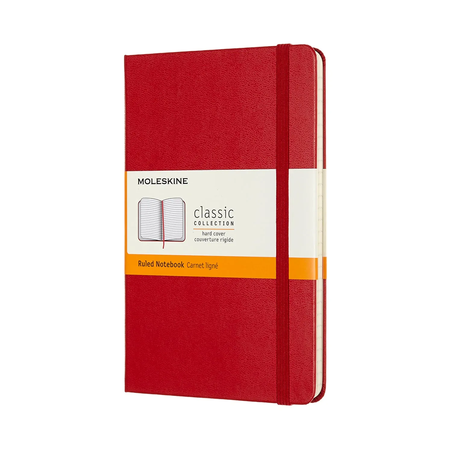 Classic Notebook, Hard Cover, Medium, Lined, Scarlet Red