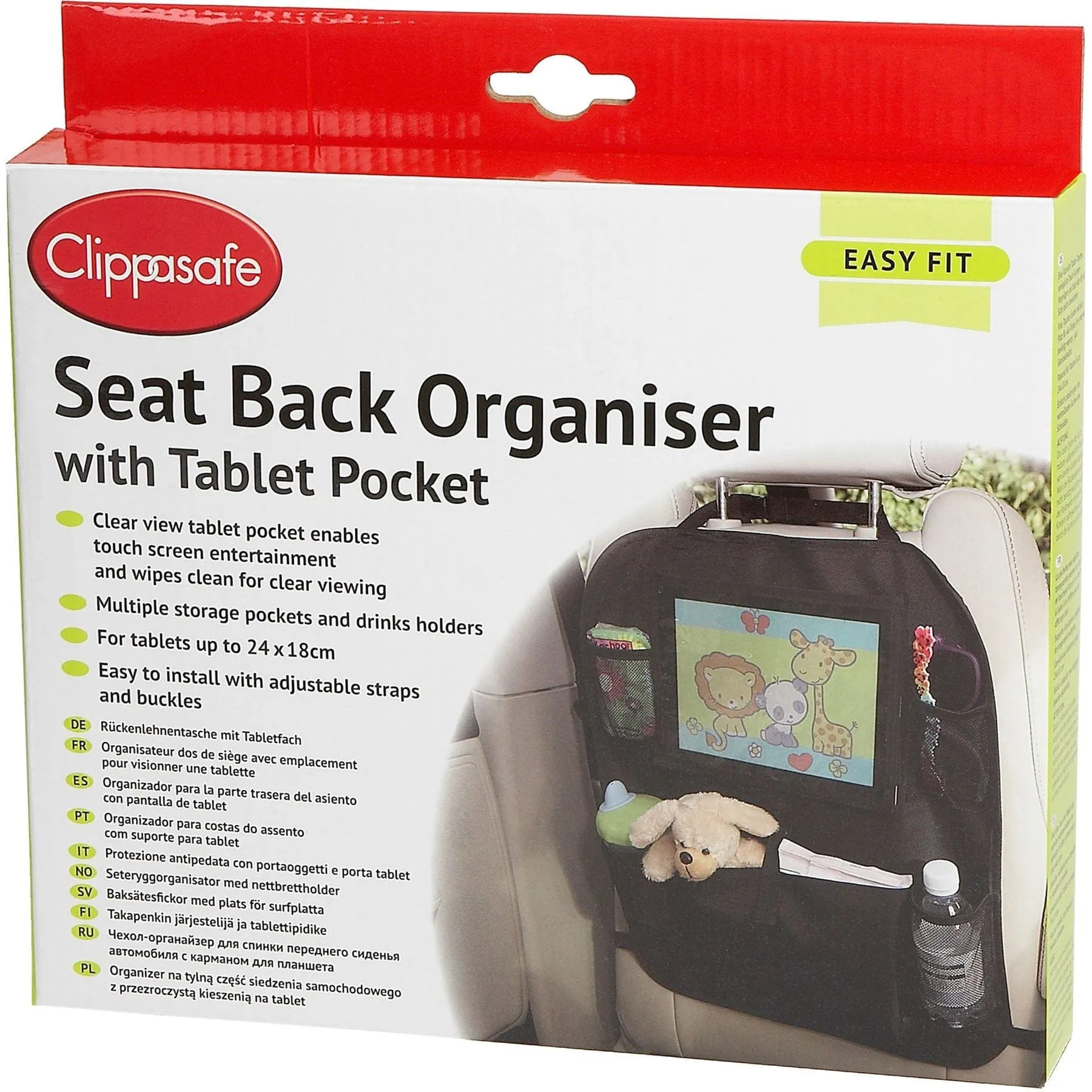 Clippasafe Seat Back Organiser with Tablet Pocket