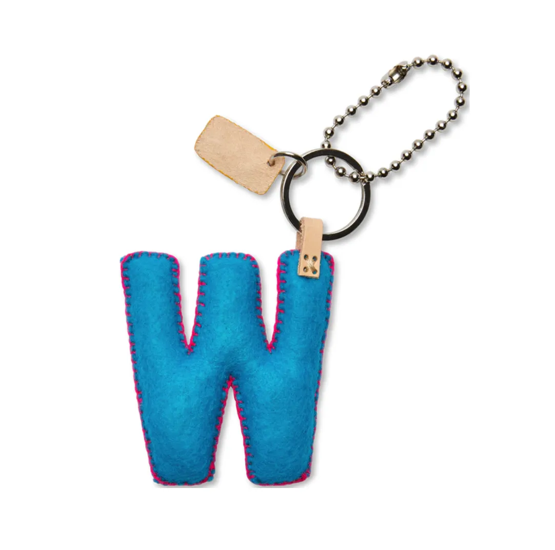 Consuela "W" Turquoise Felt Charm