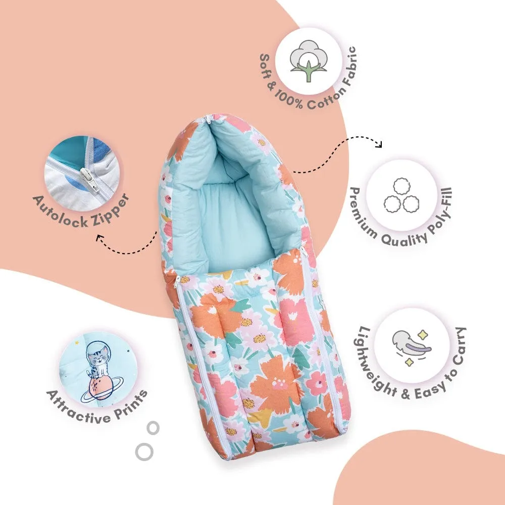 Cotton Carrier Nest / sleeping bag, Bold Floral ( Newborn - 3 Months)