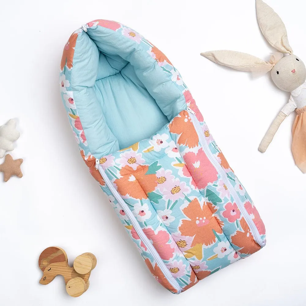 Cotton Carrier Nest / sleeping bag, Bold Floral ( Newborn - 3 Months)