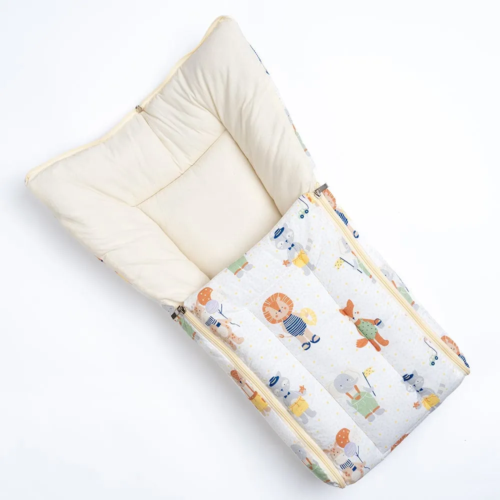 Cotton Carrier Nest / sleeping bag, Jungle Party ( Newborn - 3 Months)