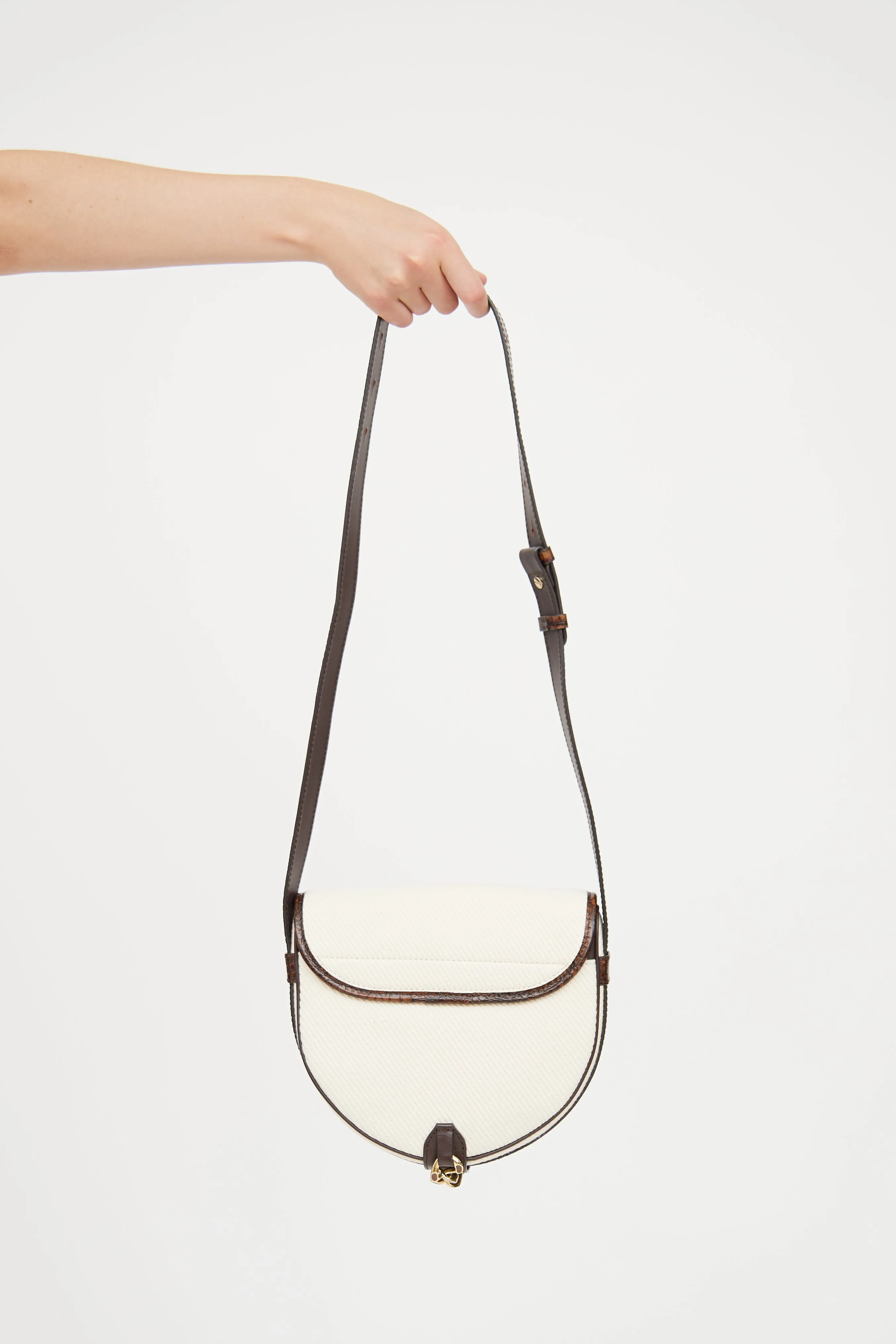 Cream & Brown Mara Saddle Bag