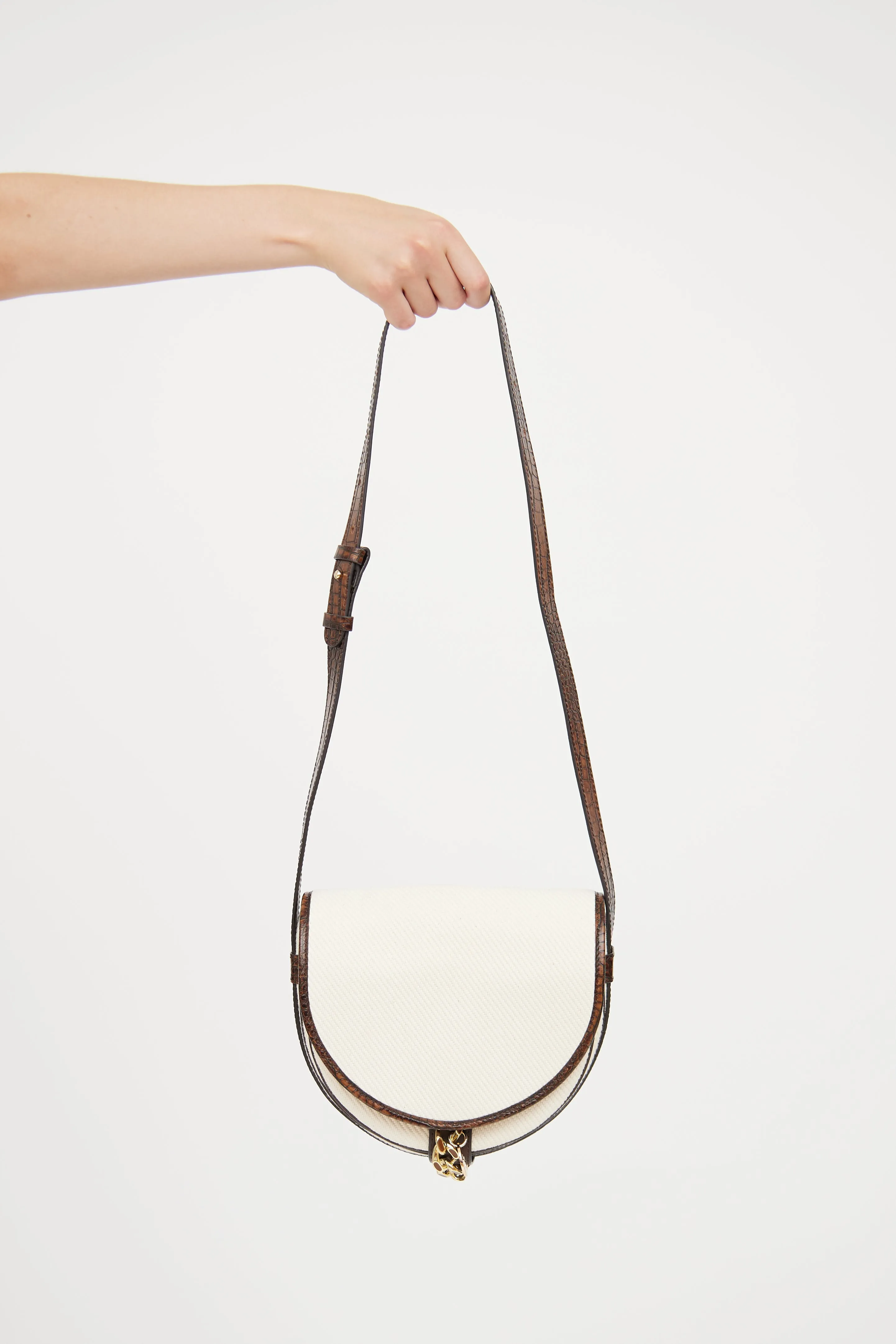 Cream & Brown Mara Saddle Bag