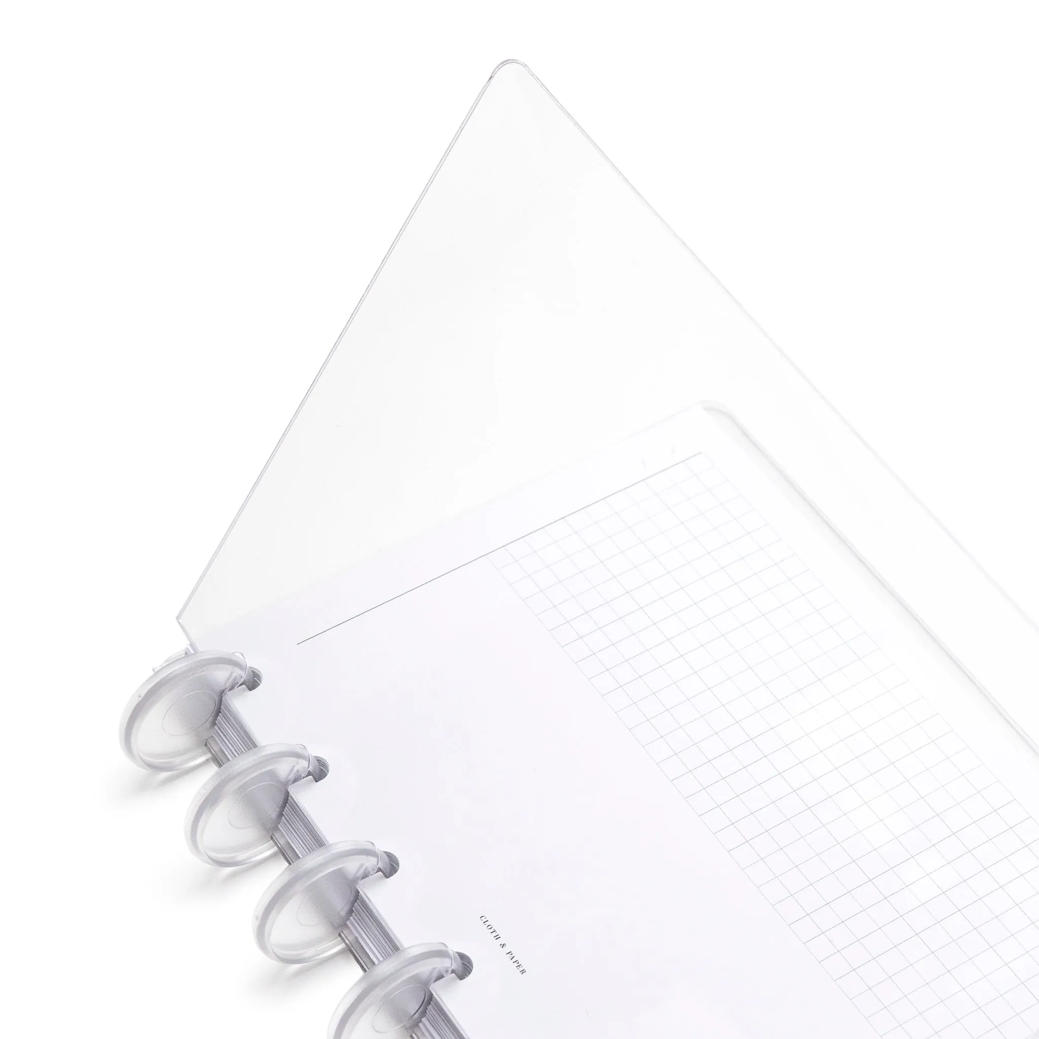 Crystal Clear Discbound Notebook Cover | Half Letter