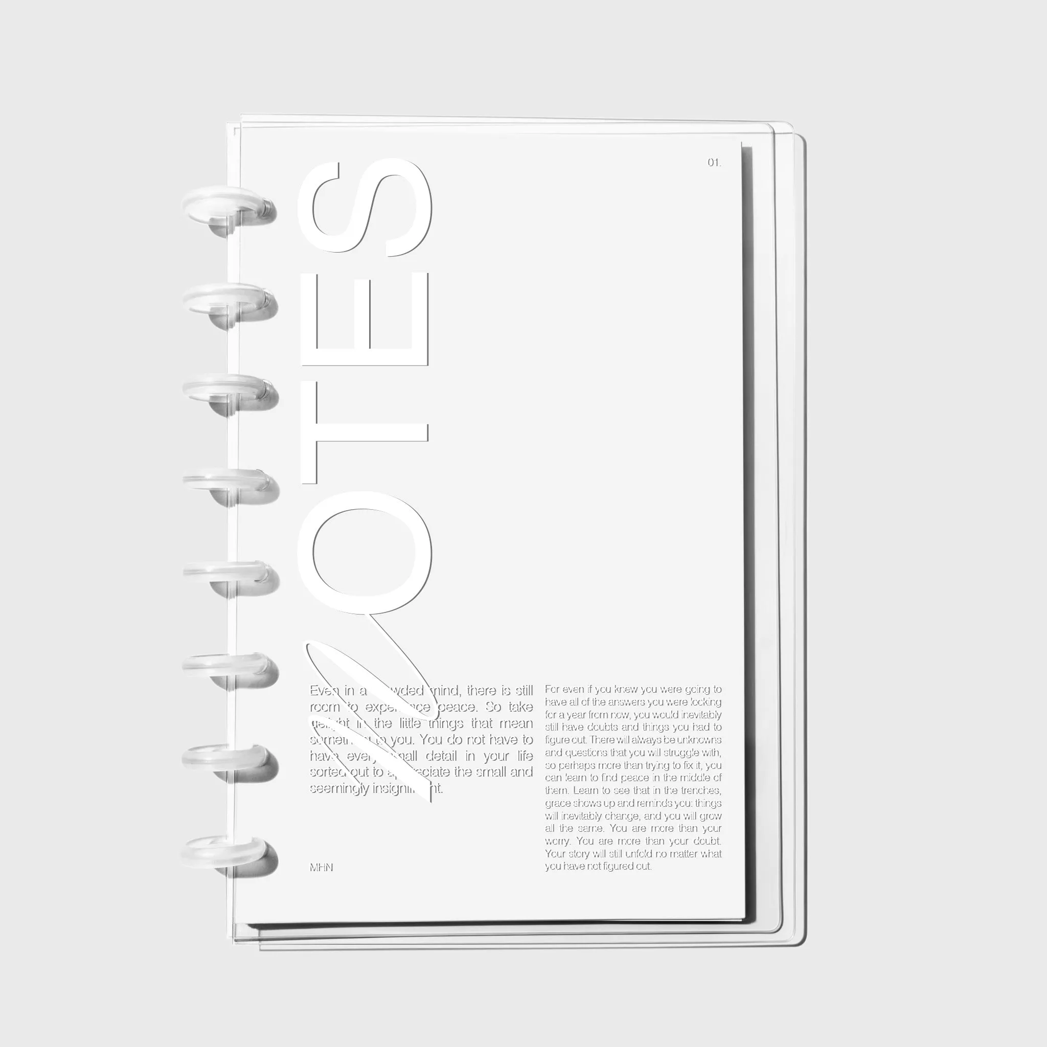 Crystal Clear Notebook Cover | Notes | Half Letter