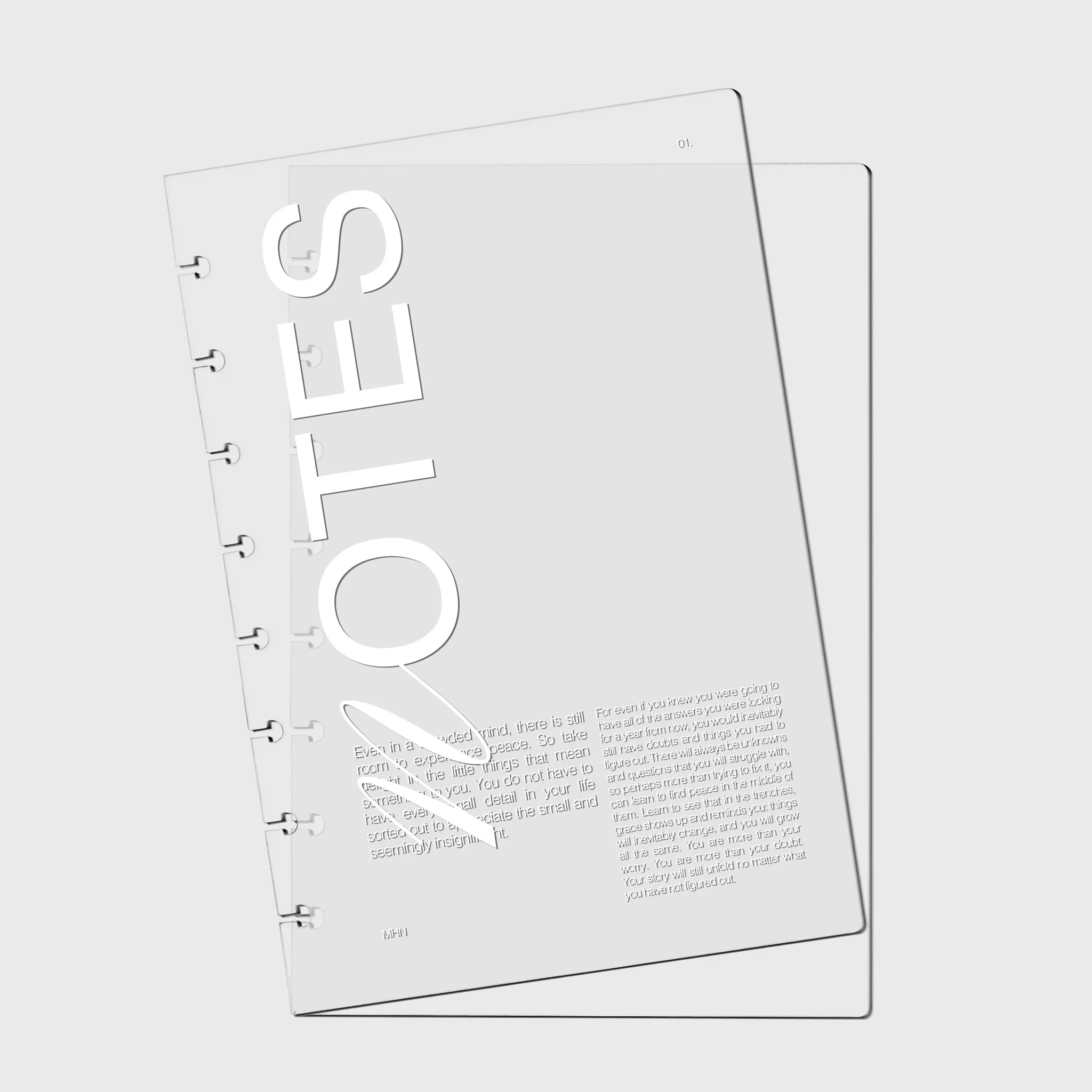 Crystal Clear Notebook Cover | Notes | Half Letter