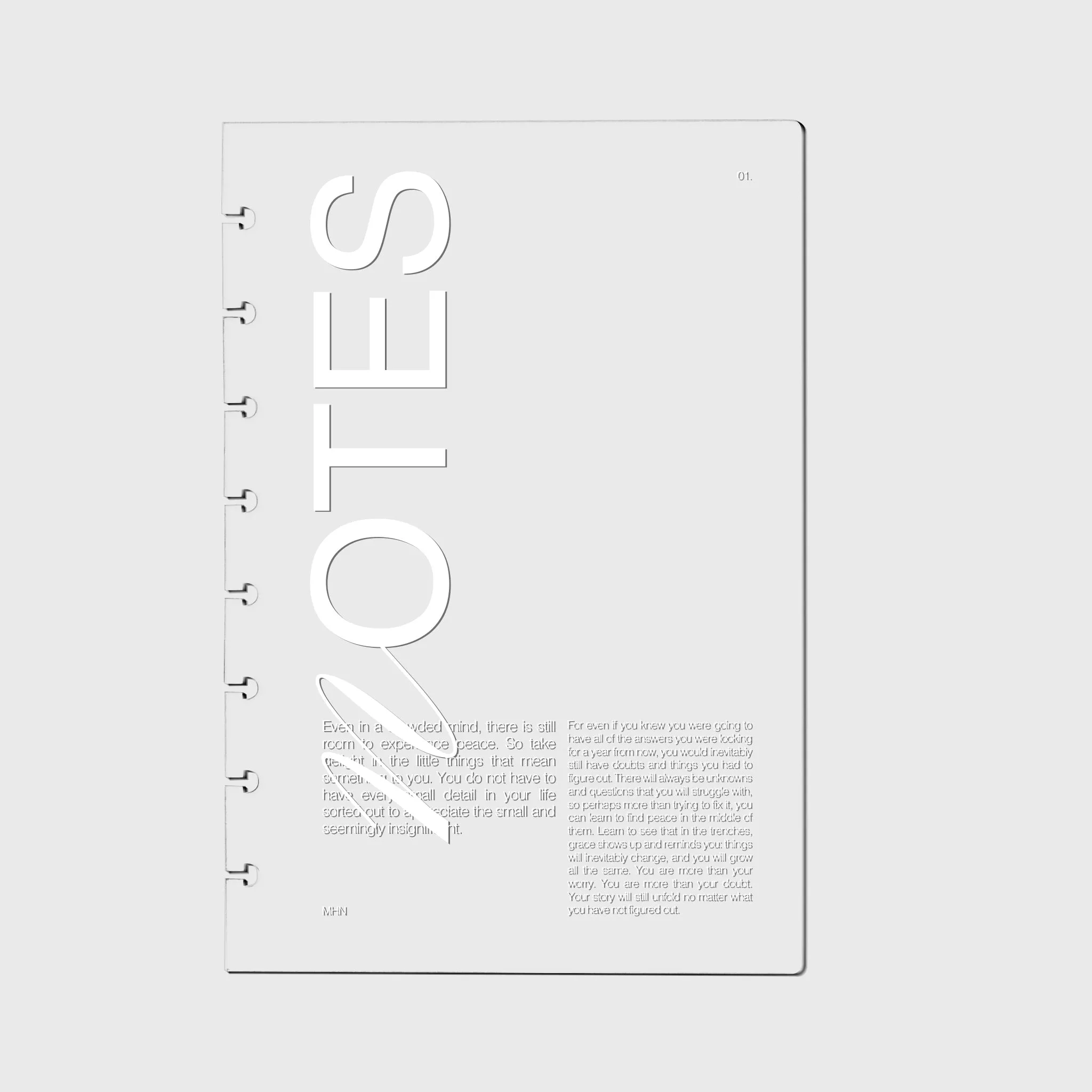 Crystal Clear Notebook Cover | Notes | Half Letter