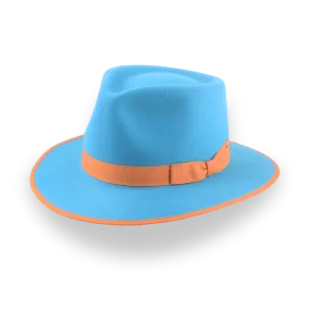 Customizable Sky Blue Fedora with Classic Design | The Equinox