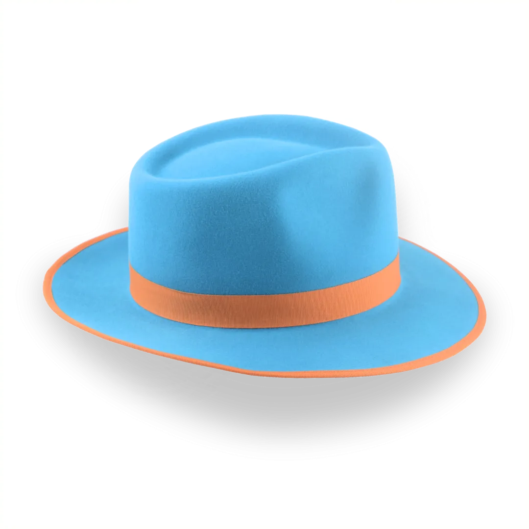 Customizable Sky Blue Fedora with Classic Design | The Equinox