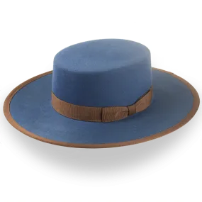 Dark Blue Flat Cowboy Hat in Durable Fur Felt | The Gaucho