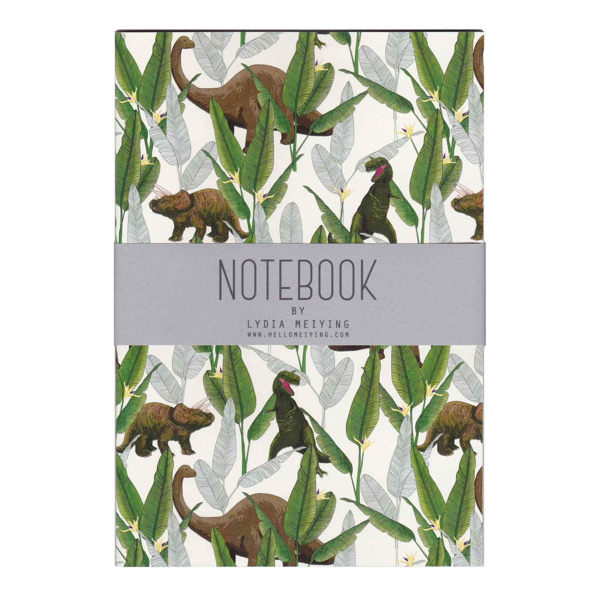 Dinosaur Jungle Cream - A5 Notebook