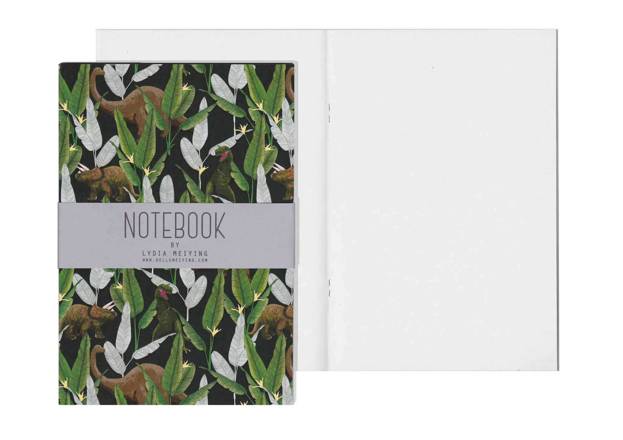 Dinosaur Jungle Green - A5 Notebook