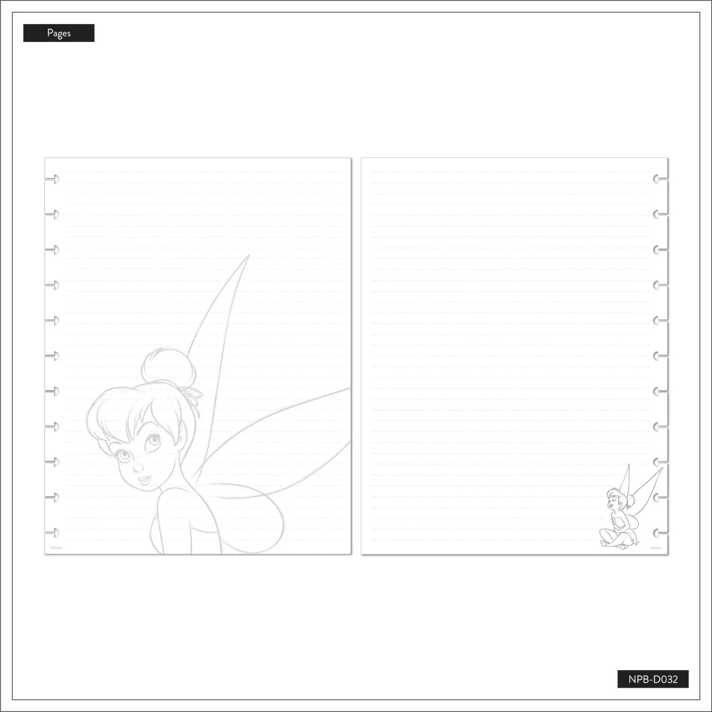 Disney Tinker Bell Find Your Wings - Dotted Lined Big Notebook - 60 Sheets