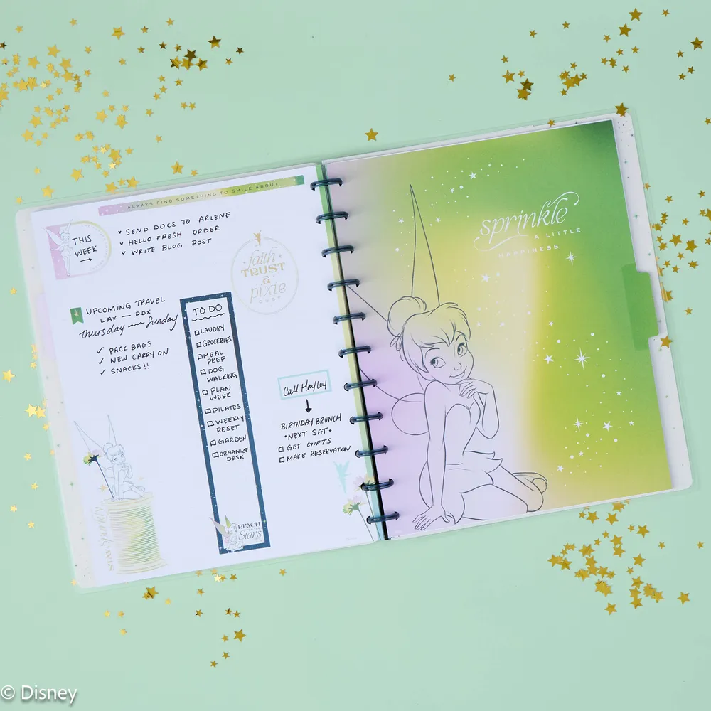 Disney Tinker Bell Stay Sparkly - Dotted Lined Big Notebook - 60 Sheets