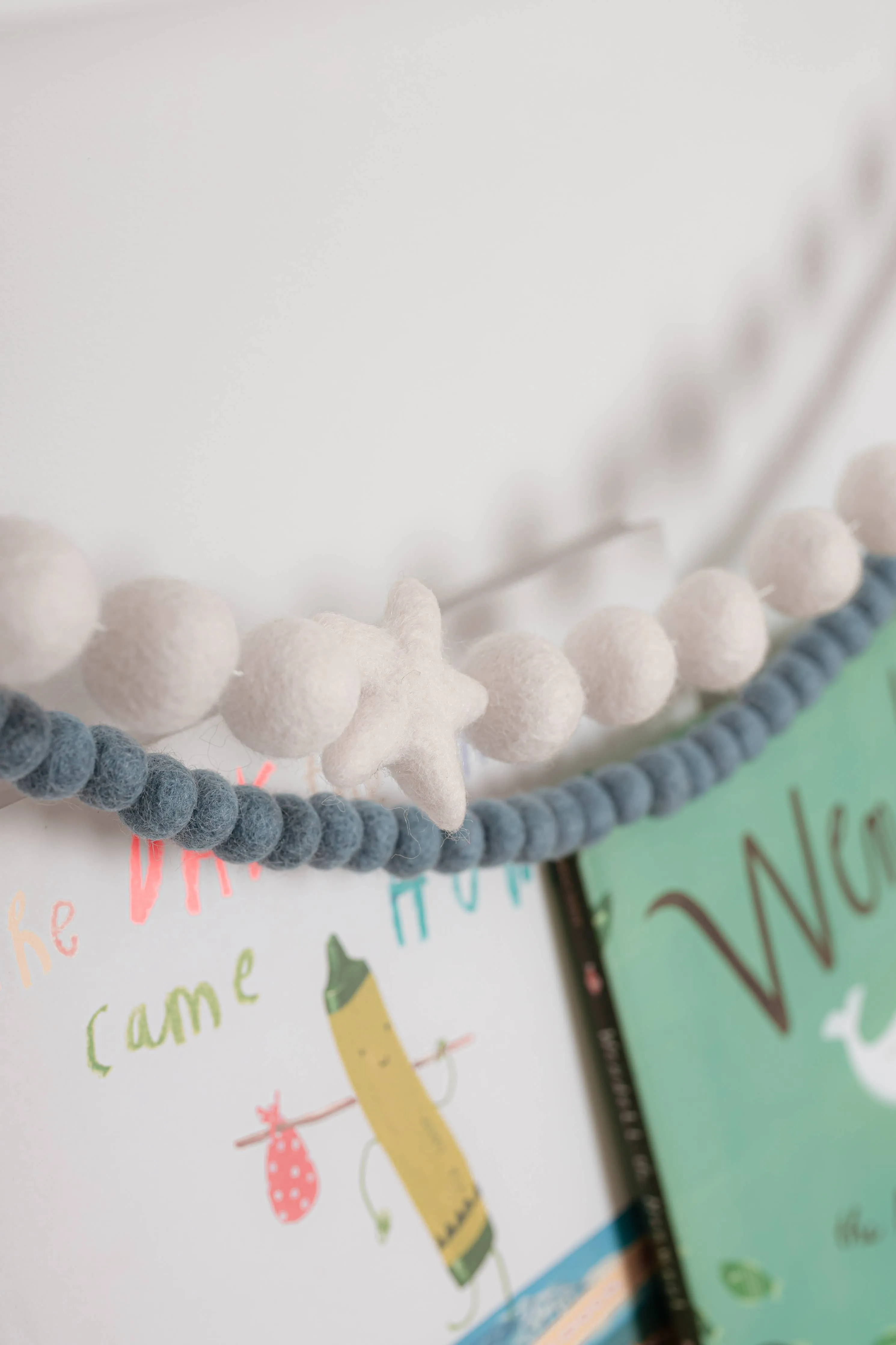 Dusty Blue Mini Ball Felt Garland