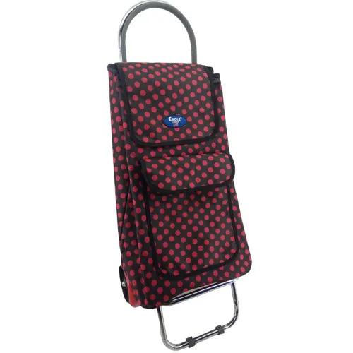 Eagle London 2 Wheel Folding Shopping Trolley - Stars & Polka Dots