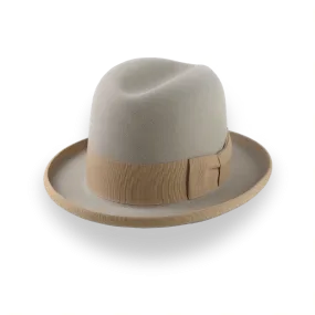 Elegant Homburg Hat For Men in Castor Beige Fur Felt | The Mage