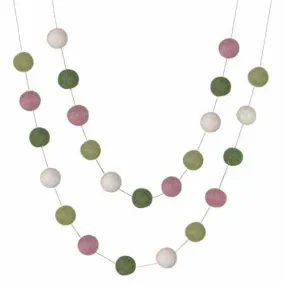 Felt Ball Garland- Pink, Green, White