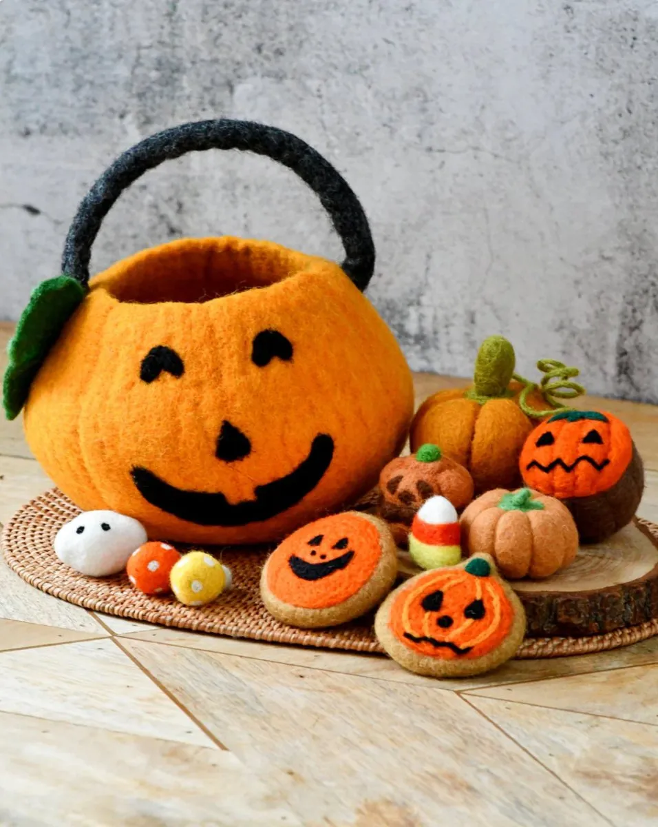 Felt Jack O' Lantern Pumpkin (Trick or Treat) Grazing Set - Tara Treasures