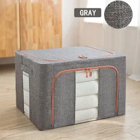 Foldable Linen Storage Box with Clear Windows, 24L