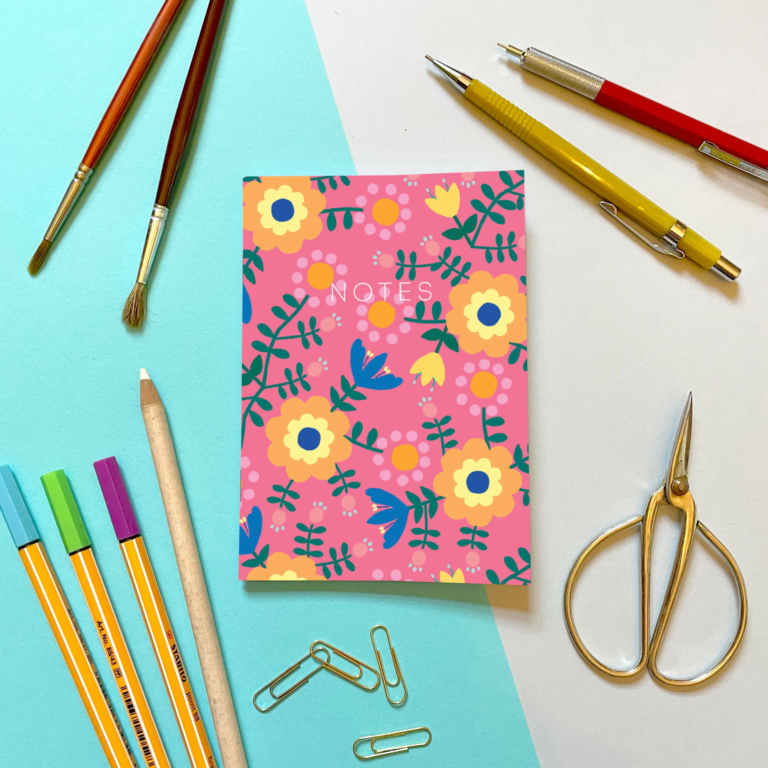 Folk Flowers - Mini Notebook