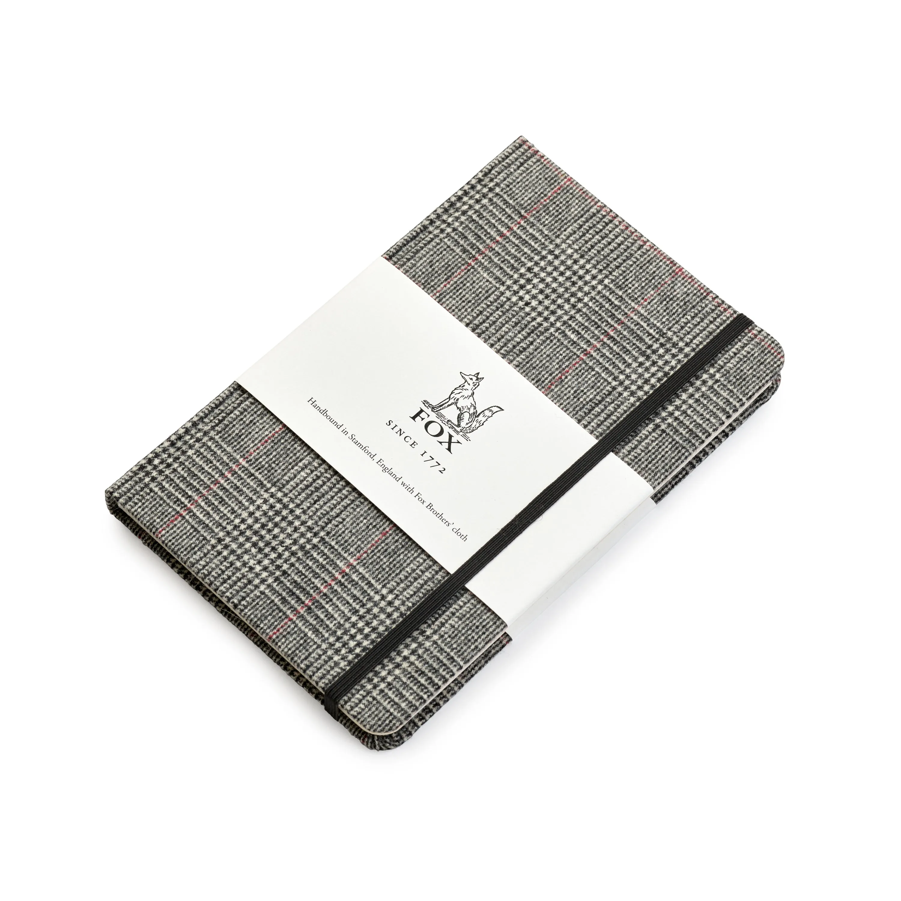 Fox Black Glen Check with Red Deco Medium Notebook