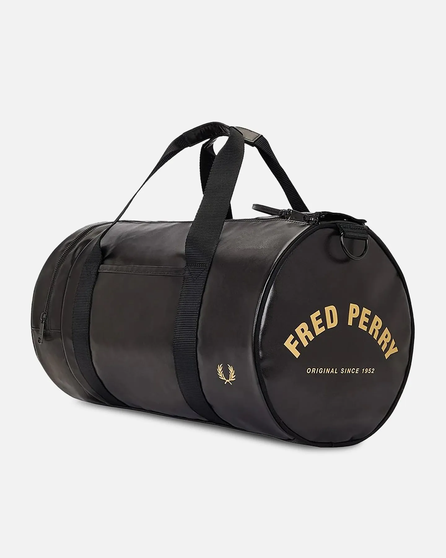 Fred Perry Tonal Classic Barrel Bag Black/Gold