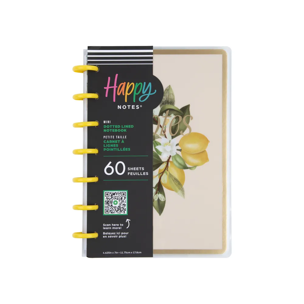 Fruit & Flora - Dotted Lined Mini Notebook - 60 Sheets