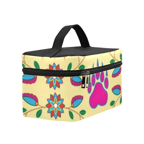 Geometric Floral Fall-Vanilla Cosmetic Bag/Large