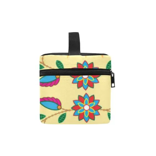 Geometric Floral Fall-Vanilla Cosmetic Bag/Large