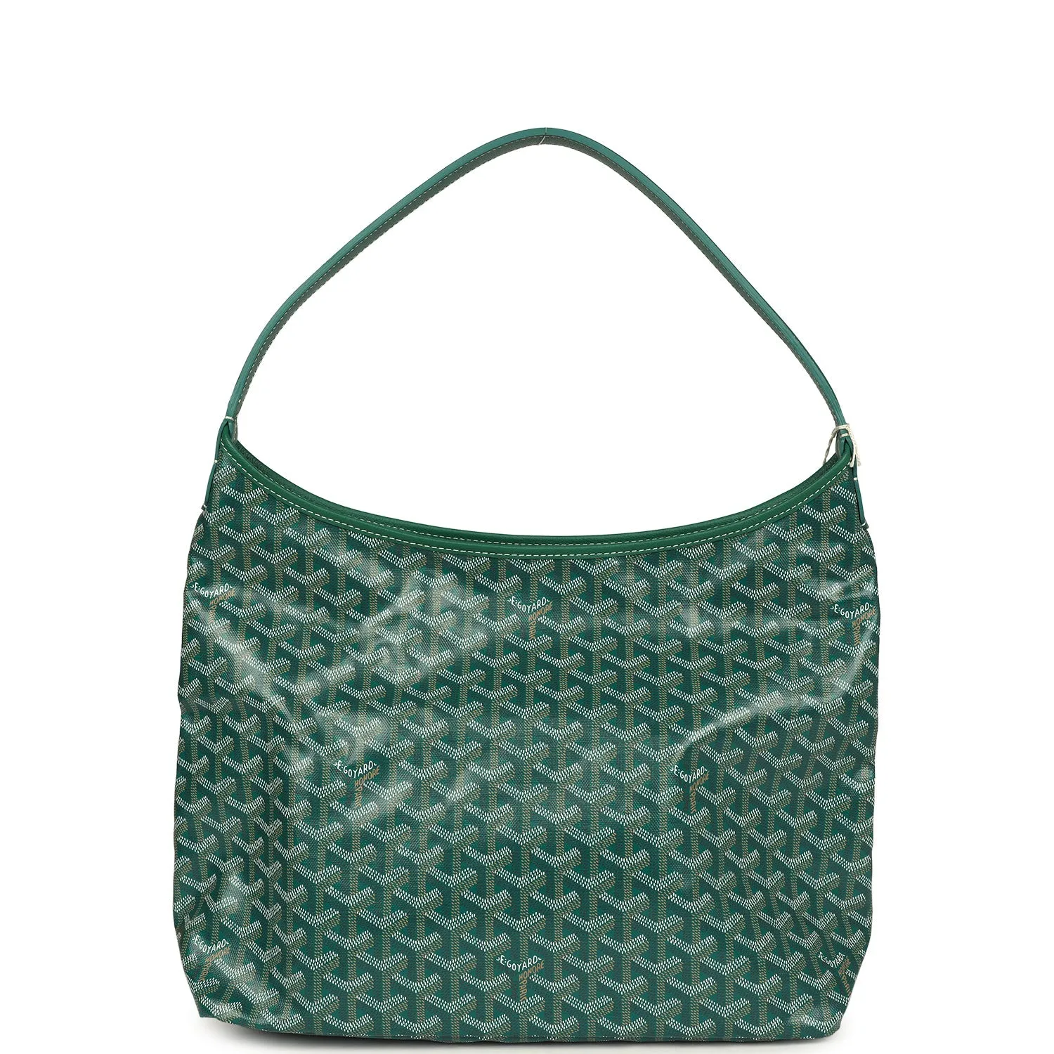 Goyard Goyardine Green Boheme Hobo Bag Palladium Hardware