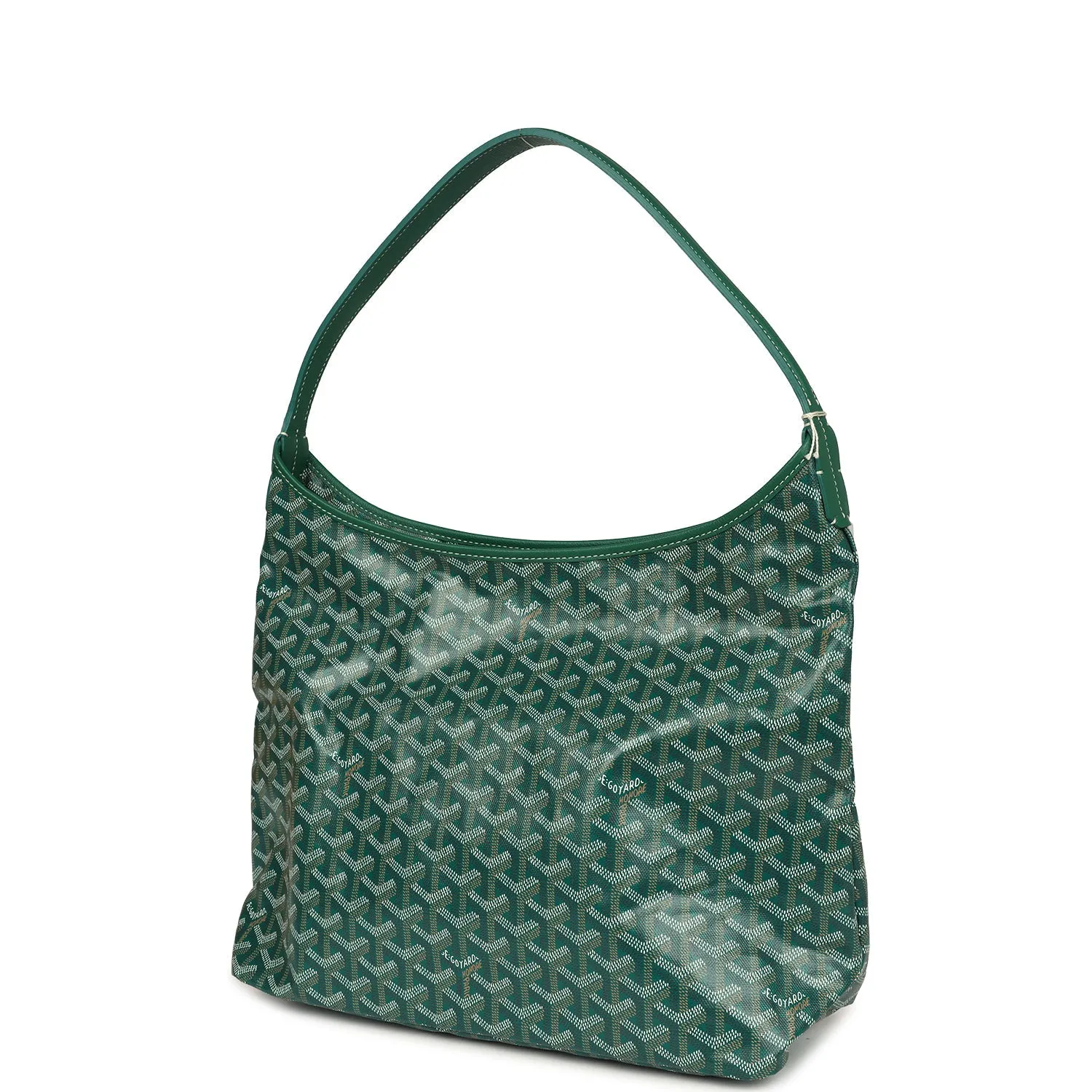 Goyard Goyardine Green Boheme Hobo Bag Palladium Hardware