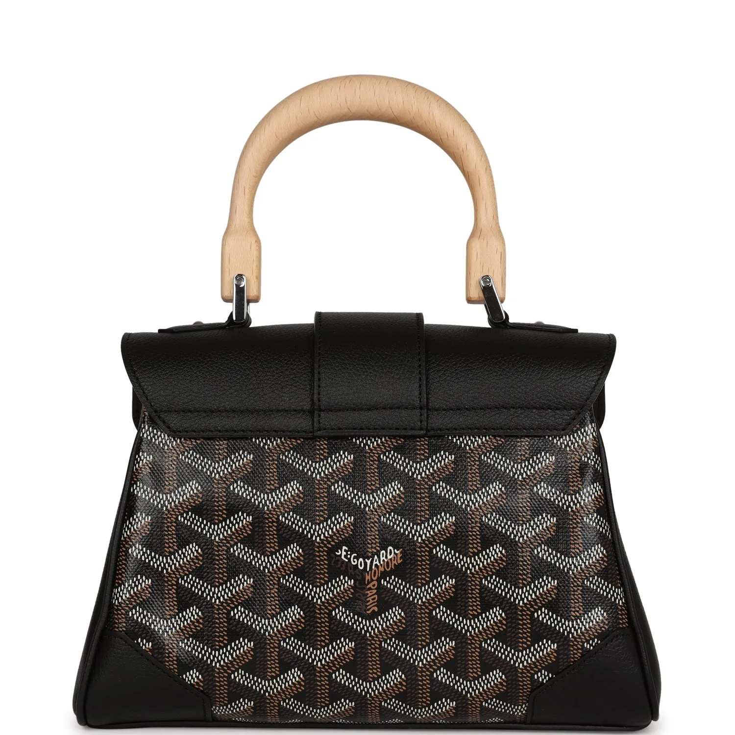 Goyard Saigon Souple Mini Bag Black Goyardine Canvas Palladium Hardware