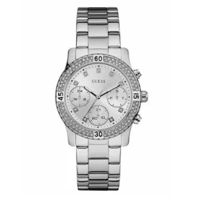 Guess Confetti Silver Stainless Steel Silver Dial Chronograph Quartz Watch for Ladies - W0851L1