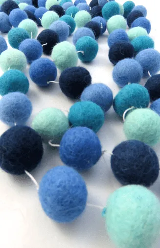 Handfelted Ball Garland - Multi