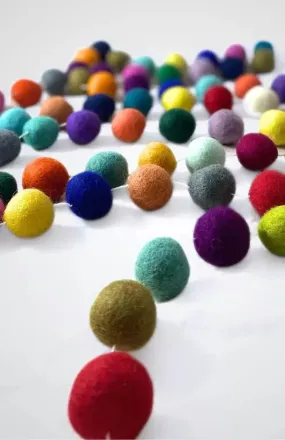 Handfelted Ball Garland - Multi