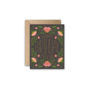 Happy Birthday Friend Gold Foil Gift Card