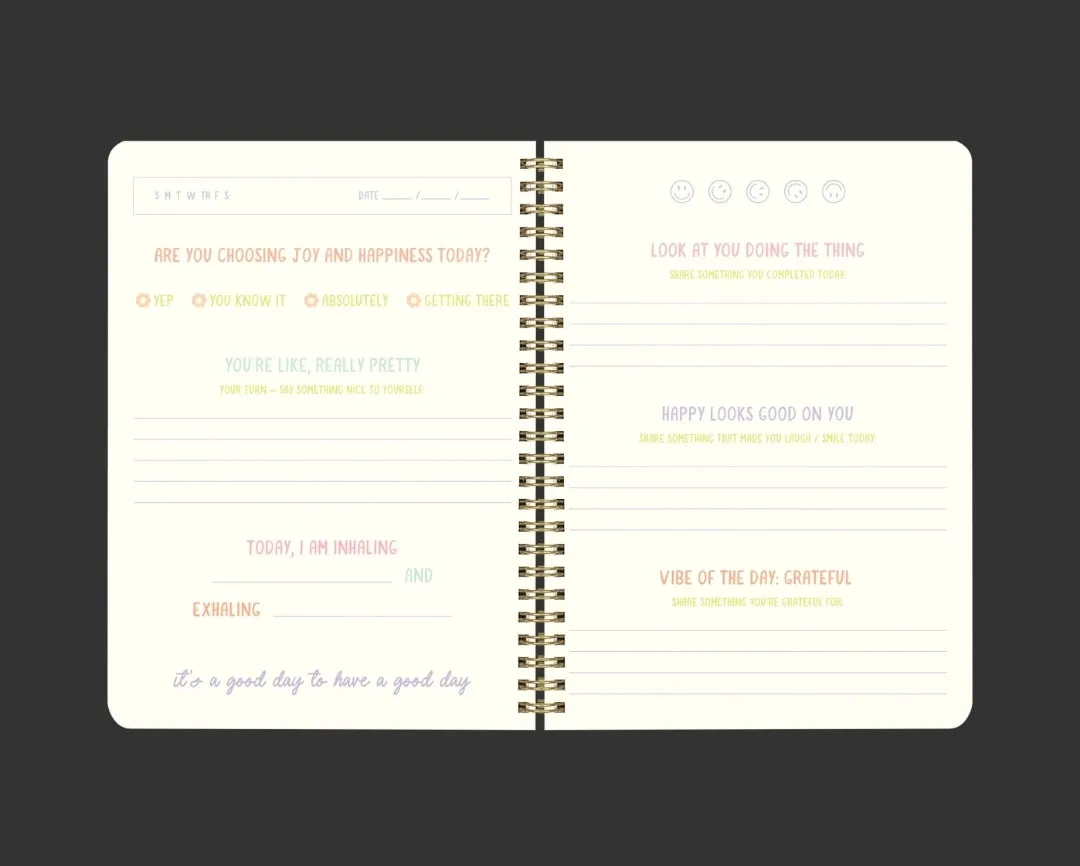 Happy Mini Spiral Gratitude Pocket Notebook